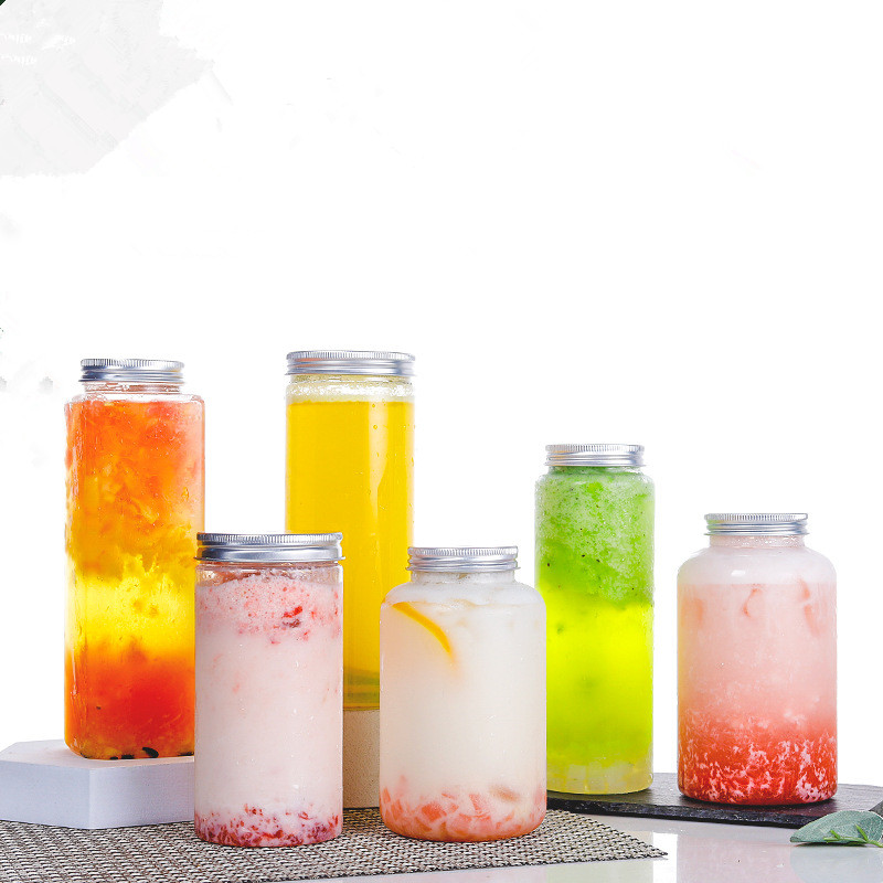 Plastic juice bottles 1000ml 1 litre plastic bottle transparent plastic bottle 1000ml Juicer Bubble Boba Shot Drinking Container