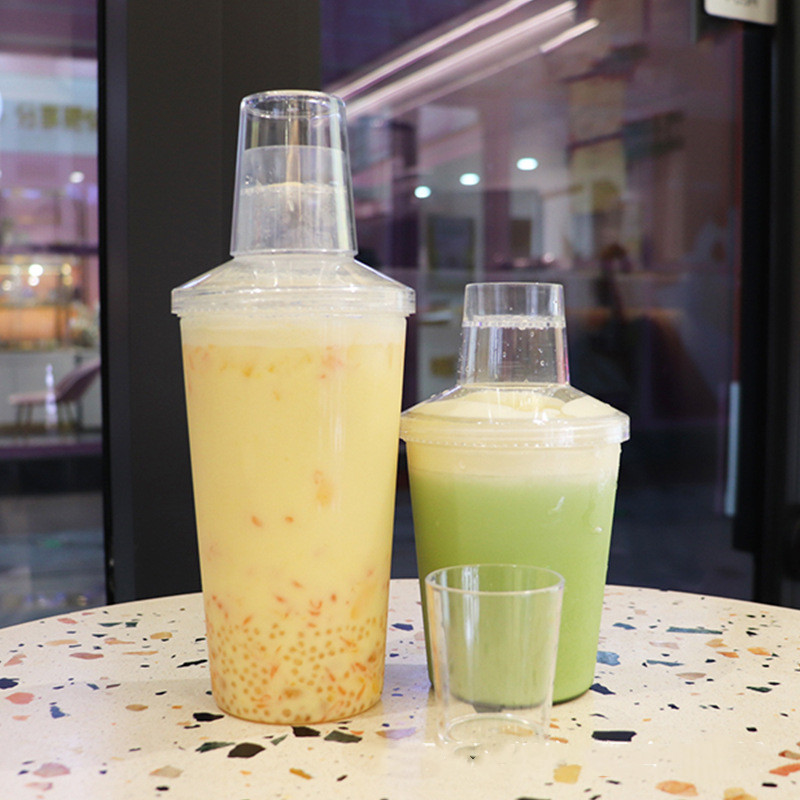 Wholesale 350ml 550ml Empty PET Plastic Disposable Milk Shake Cups for Protein Shakes Cold Brew Coffee Packaging Drink Container
