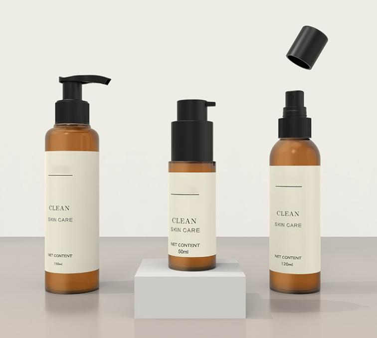 Amber Cosmetics Packaging Set 60ml Plastic jars Serum Bottle 120ml 4oz Body Shampoo Face Cleanser Lotion Pump Mist Spray Bottle