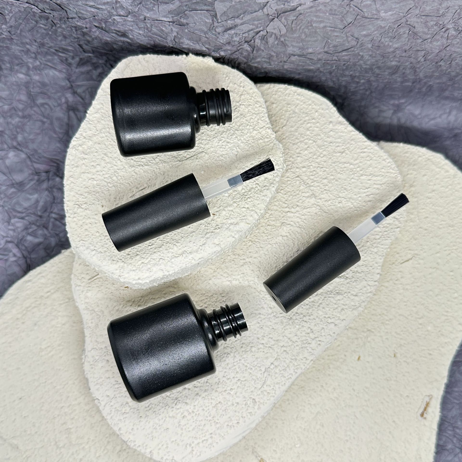 6ml 8ml Black empty nail polish plastic bottle with brush cap nail polish bottle Nail gel bottle container