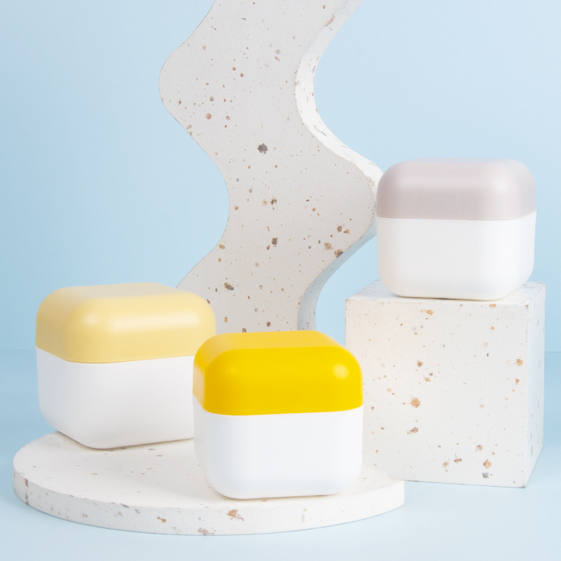 30g 50g New design square shape wide mouth cosmetic jar plastic eyes patch facial cream container cosmetics packaging