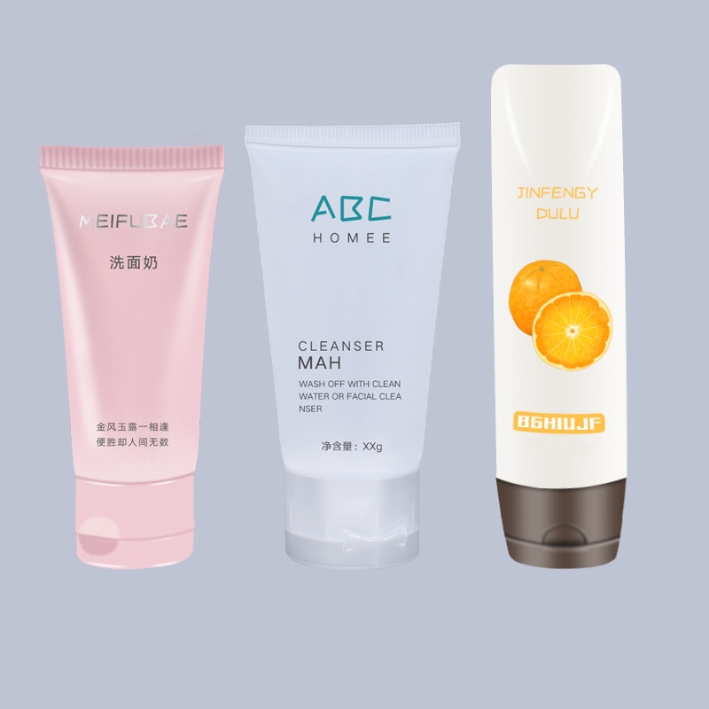 Oval Flat 30ml 50ml 100ml Cosmetics Soft Tube Packaging with Flip Lid Facial Cleanser Hand Cream Sunscren Lotion Squeeze Tube