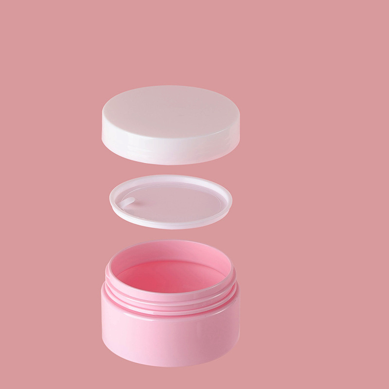 Round Pink cosmetics jars with lids and logo printing 120ml 500g 250g Body Lotion Moisturizer Jar 16 oz makeup jars 4oz 8oz