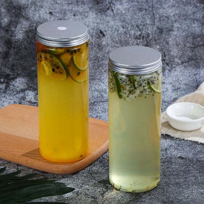 Cute Boba Cups U Shape Plastic Boba Bubble Tea Milk Bottles 16oz 500ml Clear Bear Jars for Drink Containers with Straw Hole Lids