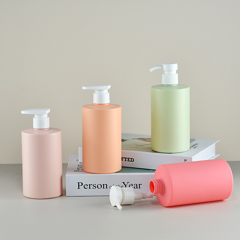 250ml 500ml shampoo bottle Refillable Plastic Containers Pump bottle silver Gold Matte Black Pink Blue Yellow Orange Bottle