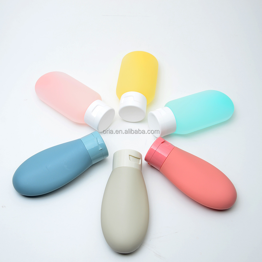 Hand facial cream sample packaging colorful empty travel set silicone plastic tubes for cosmetics