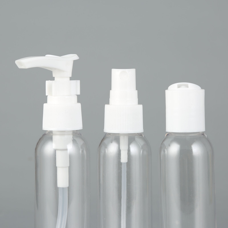 Travel Dispenser Bottle Set 50ml cosmetics sample packaging bottle empty skincare toner spray body wash shampoo pump bottle jar