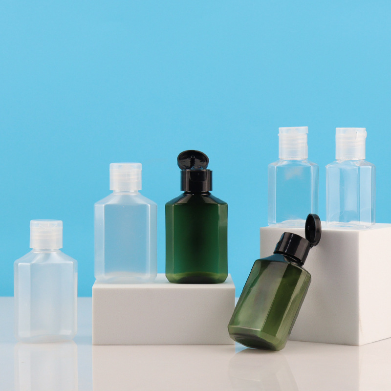 Portable Travel Size Flip Cap Hand Sanitizer Lotion Gel Dispenser Bottle 15ml 30ml 50ml 60ml Square Makeup Remover Oil bottle
