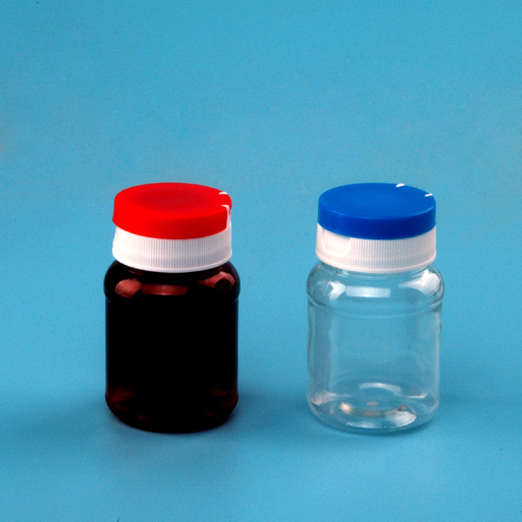 100ml Amber Plastic New Design Alcohol Disinfection Medicinal Liquid Flip Open Top Cap Bottle