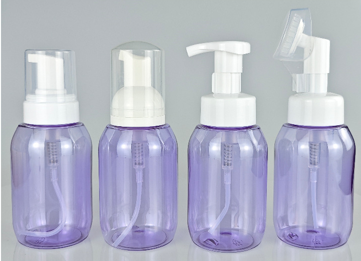 300ml purple clear Cosmetict Foundation Lotion Bottle with Pump Cap cosmetic packaging Skin Care Serum lotion bottles
