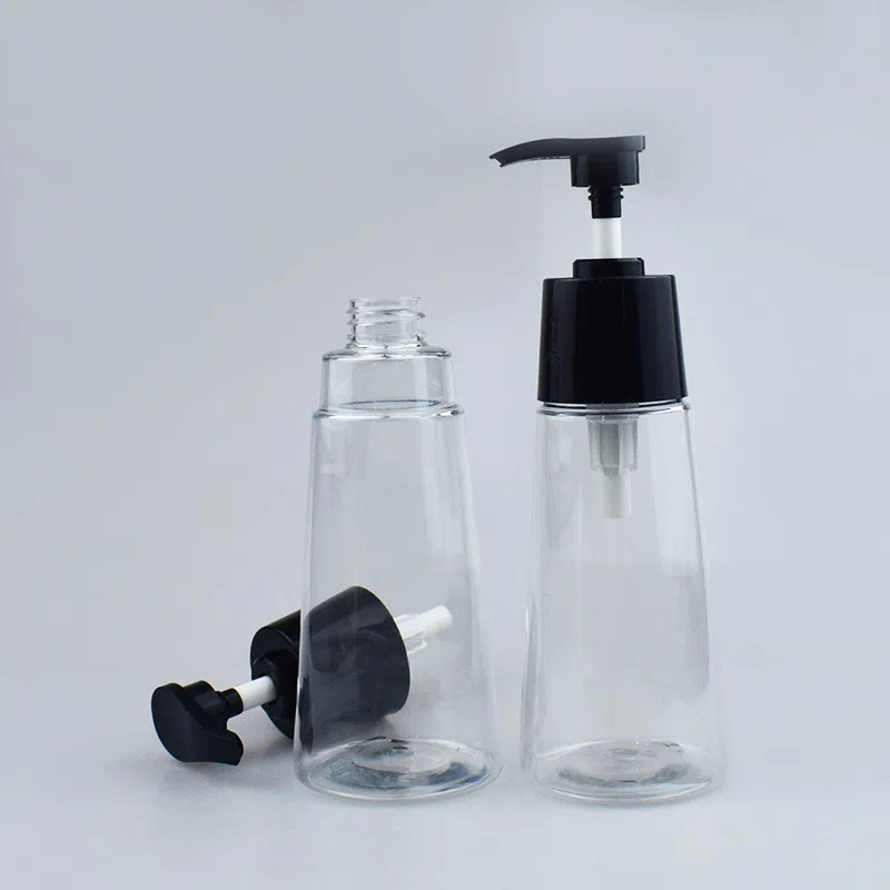 Unique Shape 200ml 350ml PET Plastic Shampoo Lotion Bottle Cosmetic Essence Serum Oil Facial Cleanser Body Wash Pump Bottle