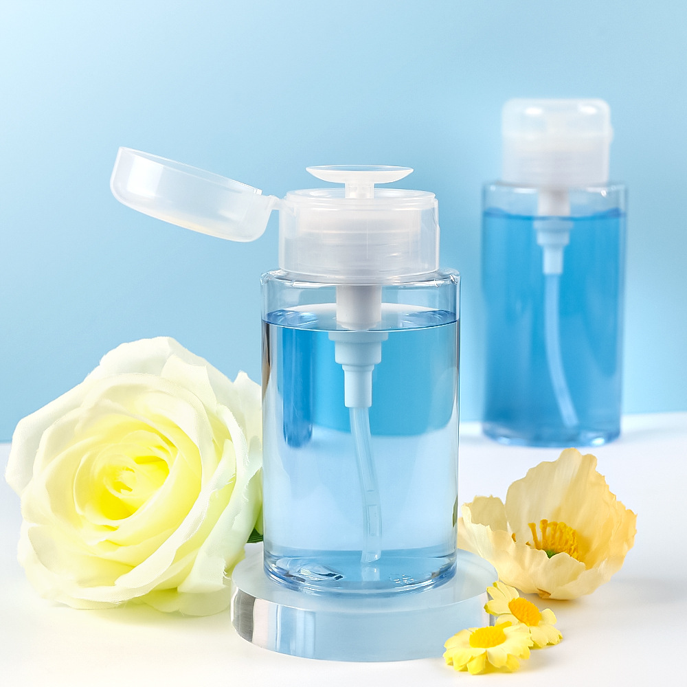 Custom Wholesale Empty Push down pump dispenser bottle for Nail Polish Makeup Remover 100 120 150 200 300 500 ml