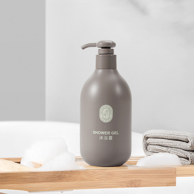 250ml 300ml 500ml Boston Round Hand Shampoo Bath Lotion Bottles Set Plastic Pump Bottle Customize Cosmetic Hotel Packaging