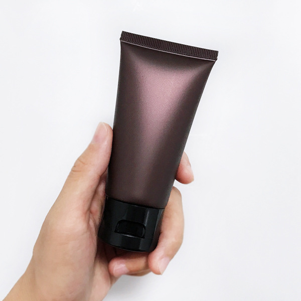 50ml Flip Top Empty Squeeze tubes Frosted brown recyclable skincare tubes cosmetic packaging