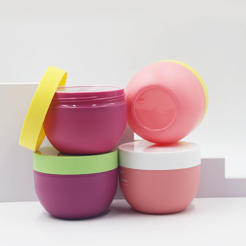 Matte Pink Body Cream Hair Jar 250ml 300ml 500ml PP Plastic Bowl Colorful Jar Wide Mouth Cosmetic Butter Lotion Scrub Jar