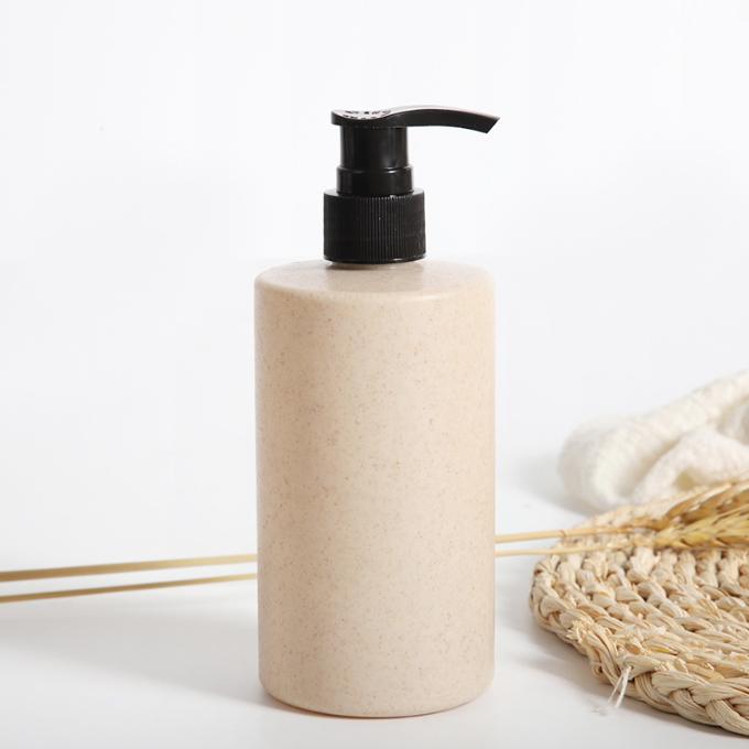 Eco friendly 250ml Biodegradable shampoo bottle Wheat Straw Biodegradable pe plastic pump bottle for conditioner 400ml 500ml