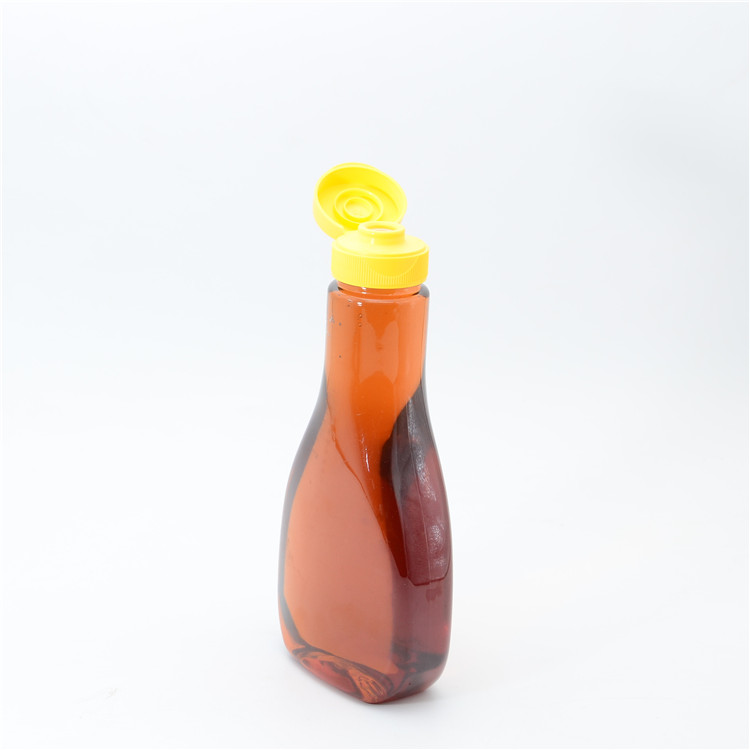 7Oz 12Oz PETPlastic Salad Dressing Flat Square Pet Plastic Maple Syrup Sauce Honey Bottles