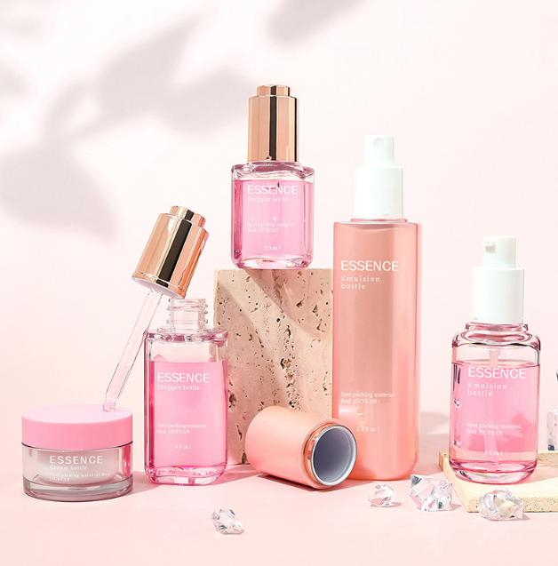 Luxury Cosmetic Packaging Set 30ml 60ml 2 oz Thick Wall PETG Toner Perfume Spray Oil Dropper Lotion Serum Pump Bottle Cream Jars