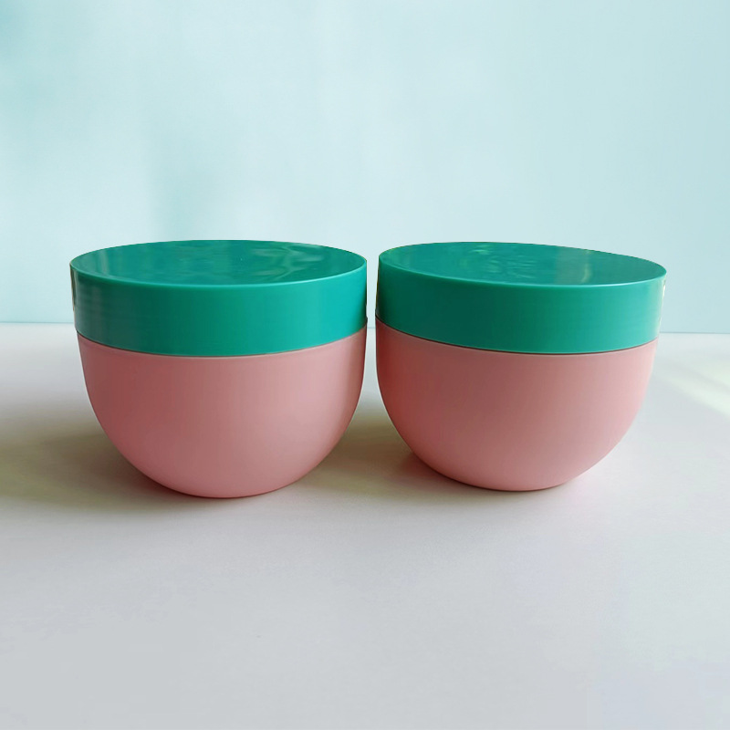 Custom Color Bowl Shape Cosmetic Jars 150g 250g 300g 500g PP Plastic Jars with lids plastic cream jar
