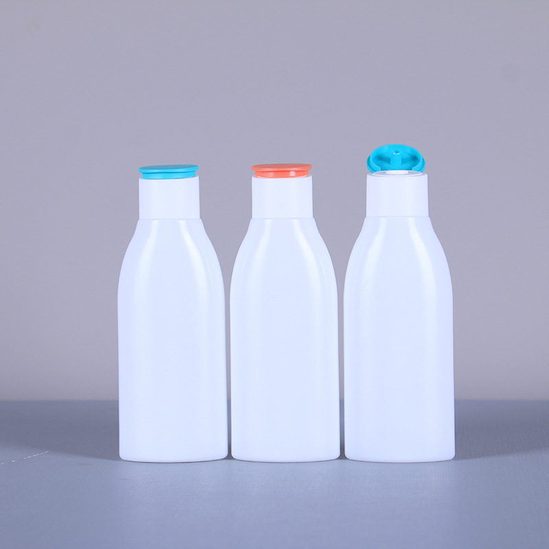 New 120ml 200ml Flip Top Cap PE Plastic Cosmetics Lotion Squeeze Bottle Kids Body Lotion Bottle White