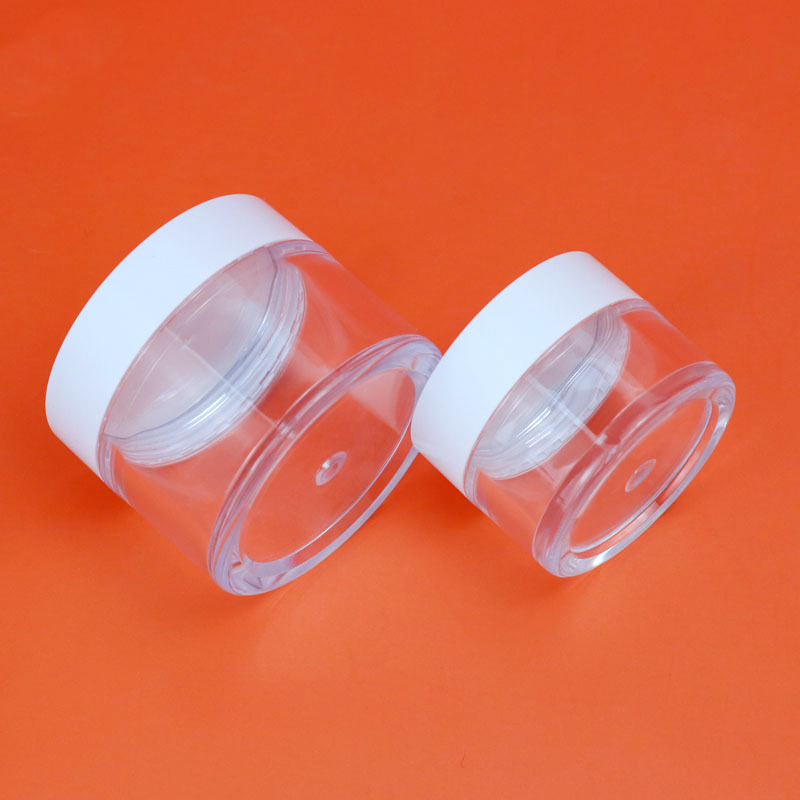 10g 30ml 50ml PET Plastic thick wall cosmetic jar wide mouth 30g 50g Skin care Face Cream Eye Serum Jars With Wood Grain Lid
