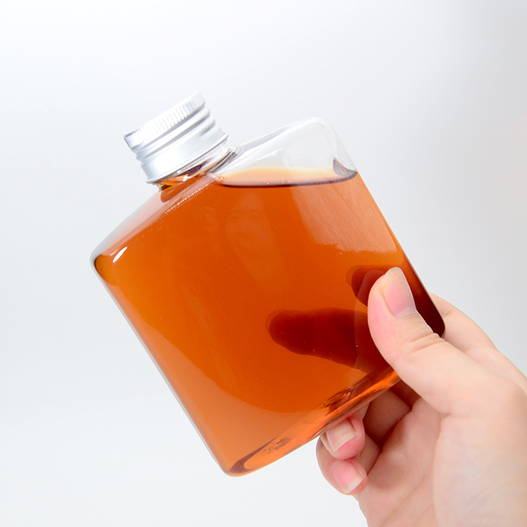 100ml 200ml 250ml 350ml 500ml Clear Flask Flat Square Wine bottles for Juice Beverage Alcohol beer liquor wine drinks