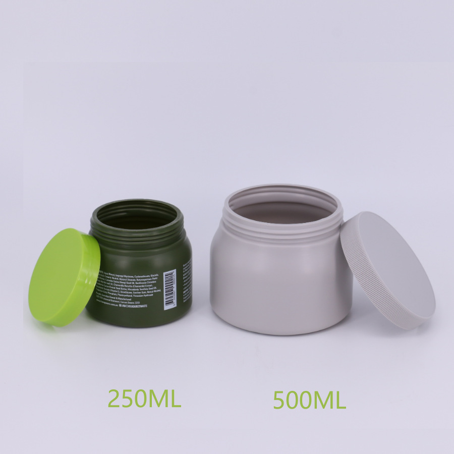 250g 500g 1000g cosmetics lotion face cream mask oil treatment essence body scrub jars HDPE 250ml 500ml 1000ml plastic jars