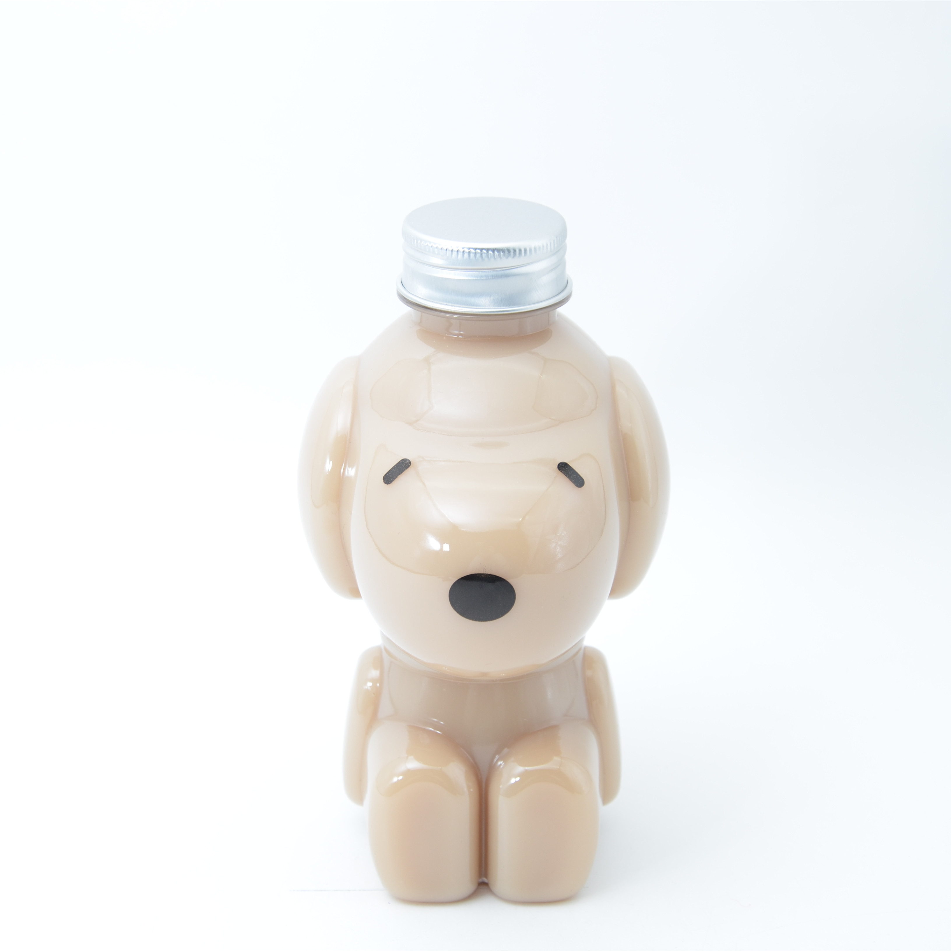 BPA free clear animal dog shape water bottle 16oz reuse plastic drinking cup cute kids PET bottle with aluminum lid