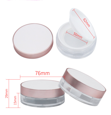 Round Empty PP/ABS 15g Powder White Space Pink Empty Jar With Gasket