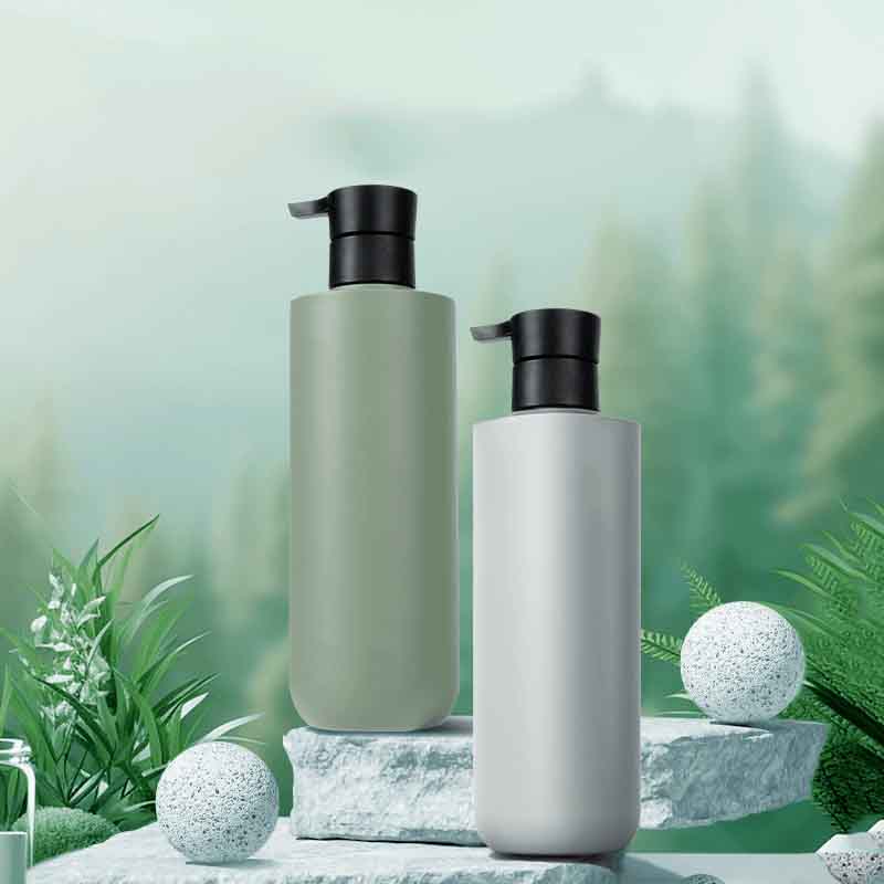 300ml 500ml Pump Black Matte Plastic Shampoo Bottle For Cosmetic Packaging