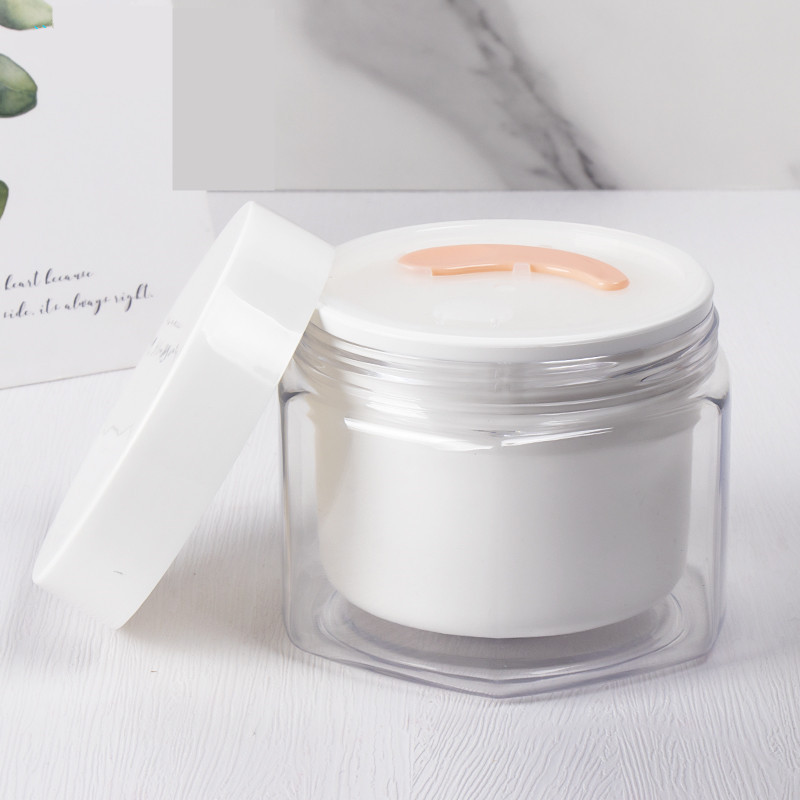 120ml 200ml Cosmetic packaging empty clear frosted face cream jar with gold sliver lid