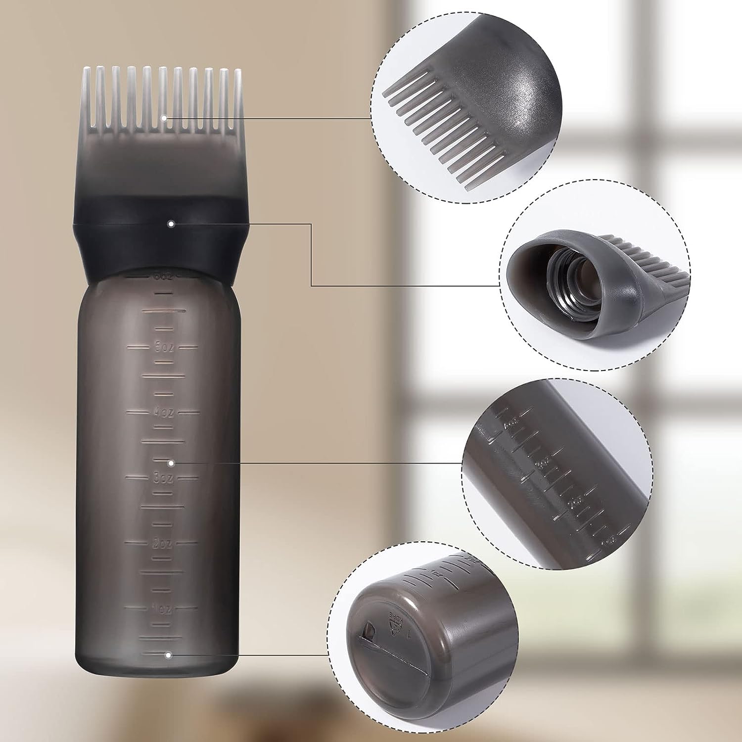 Plastic Salon Hair Dye Comb Root Comb Applicator Bottle plastic squeeze bottle PE hair care container 120ml/4oz