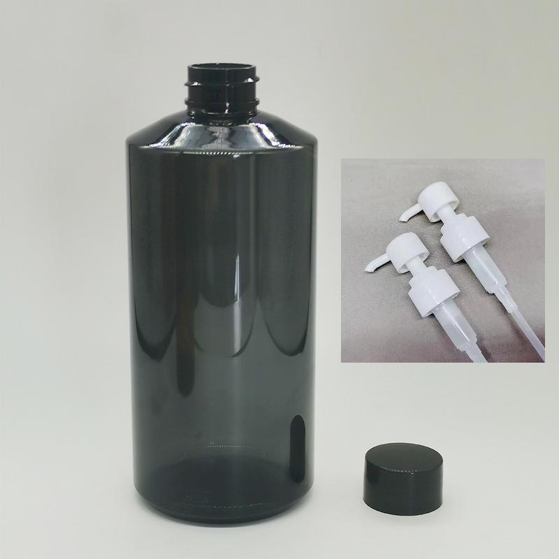 500ml Black Blue Amber PET Plastic Shampoo Lotion Bottle With Pump Disc Cap 16oz