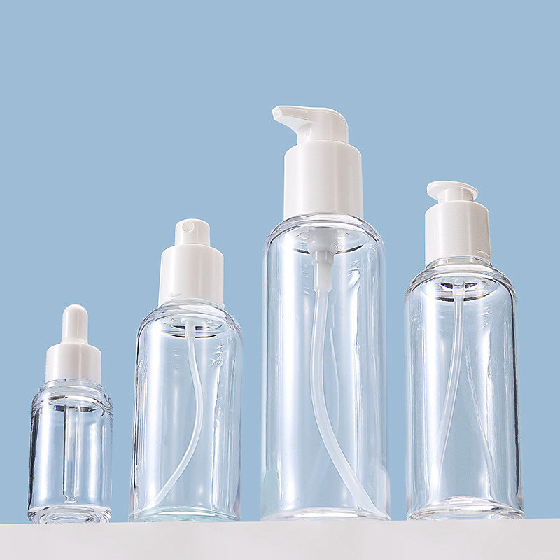 Customize 30ml 50ml 60ml Frosted Face Oil Serum Bottle Packaging Plastic Pump Bottle Clear Cosmetic Serum Oil Dropper Bottle