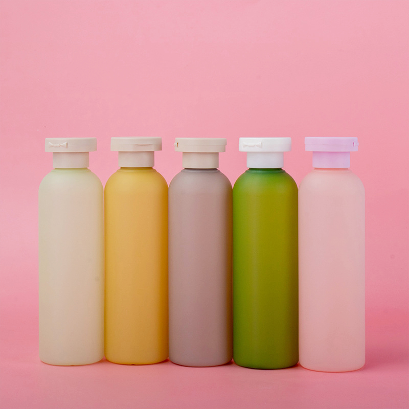 Color PE 200ml 300ml 6oz Flip Cap lotion bottle Screw Shampoo shower gel dispenser bottle Pink Yellow Orange Green Scrub bottle