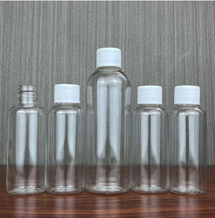 Multi Specification PET Transparent Empty Plastic Flip Cap Squeeze Bottle screw cap round shoulder plastic bottle