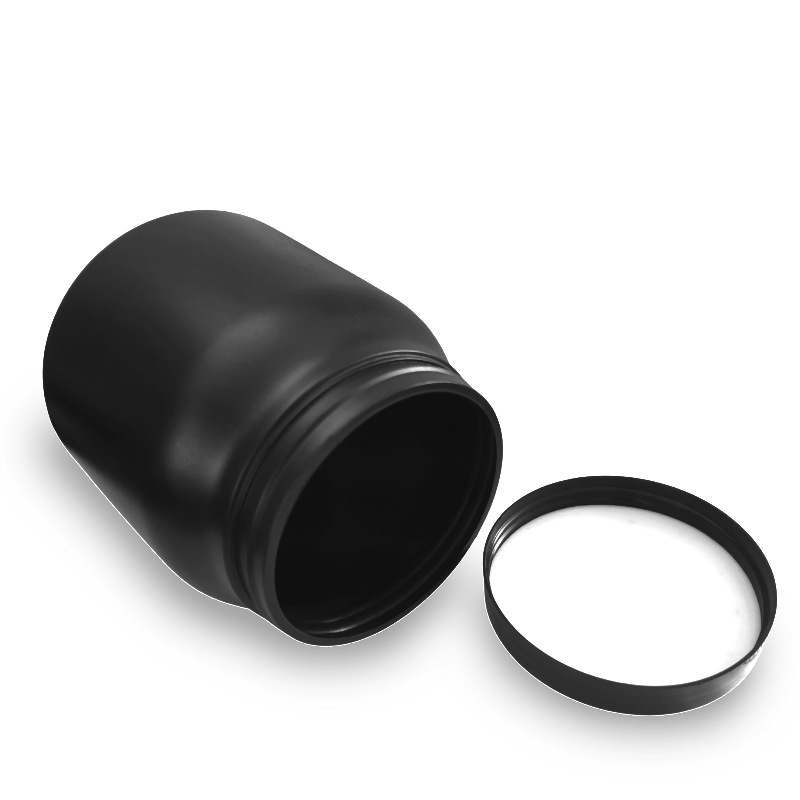 1L Black color designed plastic packaging bottle Black Hair Mask Jar Cosmetic Plastic Container For Hair Oil Pomade Cream Mark