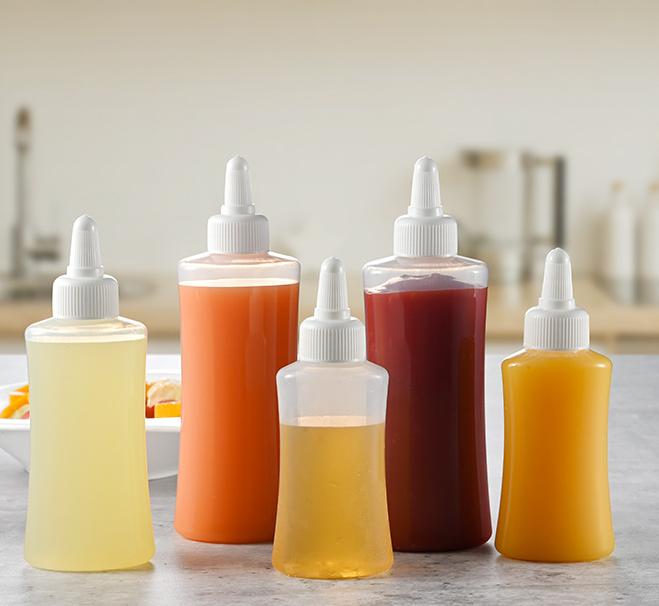 Custom LDPE Plastic empty translucent 120ml 180ml 280ml Ketchup Sauce honey syrup Squeeze bottle with Twist Cap