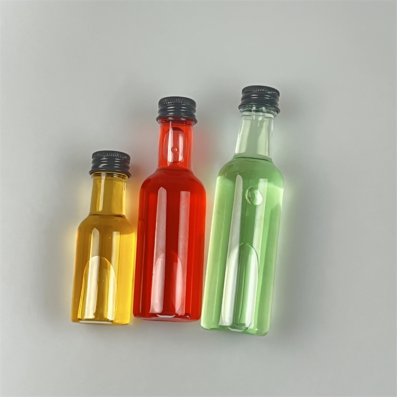 50ml 120ml 150ml 175ml Customize Plastic Mini Alcohol Bottles Whisky Wine Liquor Shot Ron Bottle Food Grade Juice Milk Bottle