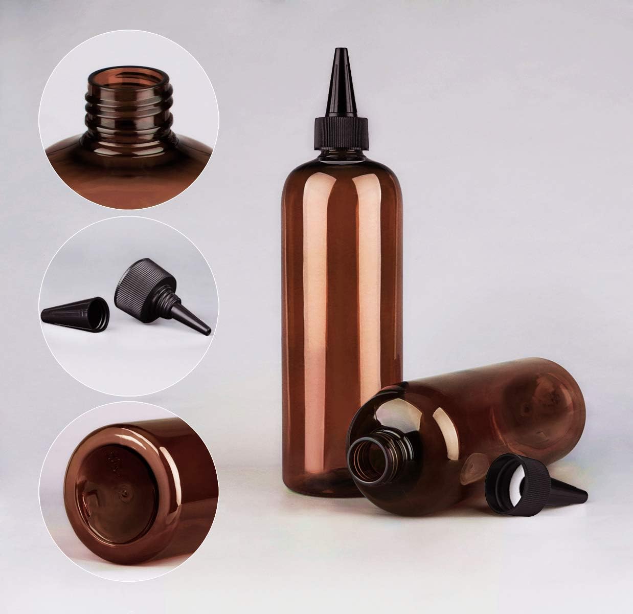 100 120 150 250 300 500 ml Hair Oil Bottle Dropper Applicator  Hair Wash Color Dye Bottle Plastic Sauce Squeeze Bottles With Cap