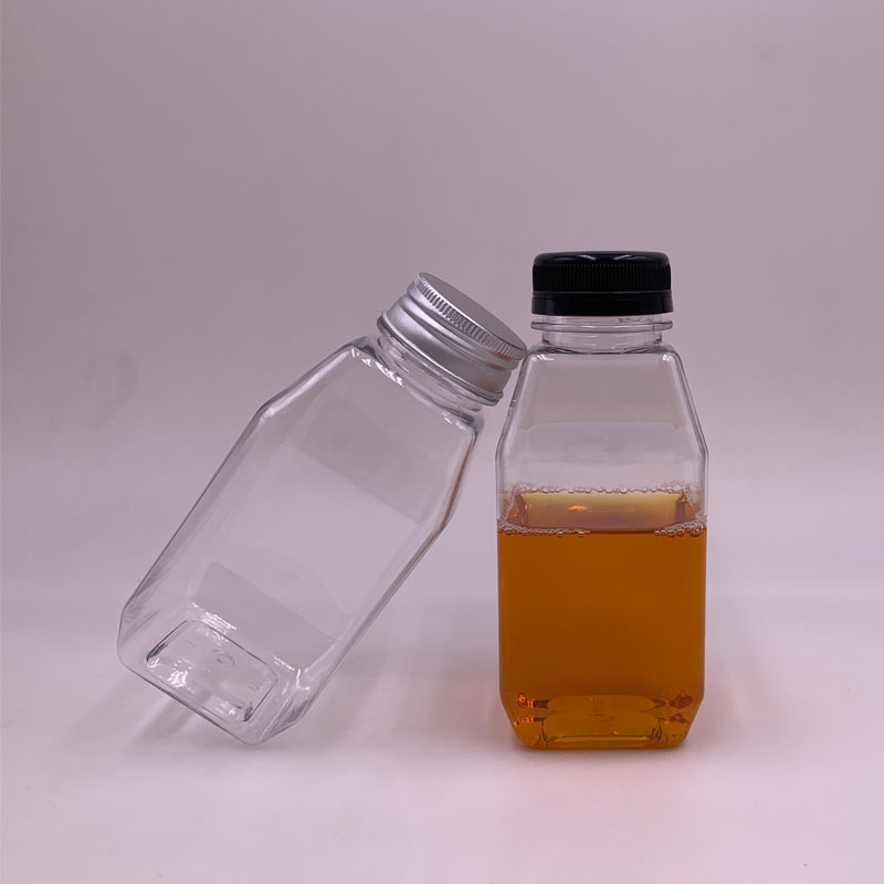 Clear PET 250ml 350 Ml 500ml 8oz 16oz Cold Brew Coffee Plastic Bottles Square Juice Beverage Smoothies Packaging Drink Container