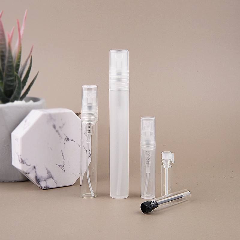 5ml 10ml 30ml Clear Glass Plastic Perfume Fine Spray Bottles Customized Logo Colorful Spray Container Perfume Atomizer Vials