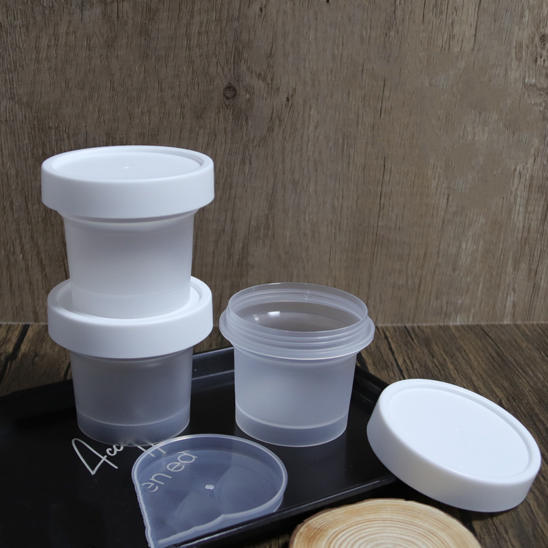 PP Plastic Jar 100ml ice cream yogurt dessert Food Cosmetic scrub butter jar Frozen sea salt mud mask jar 150ml 200ml 500ml