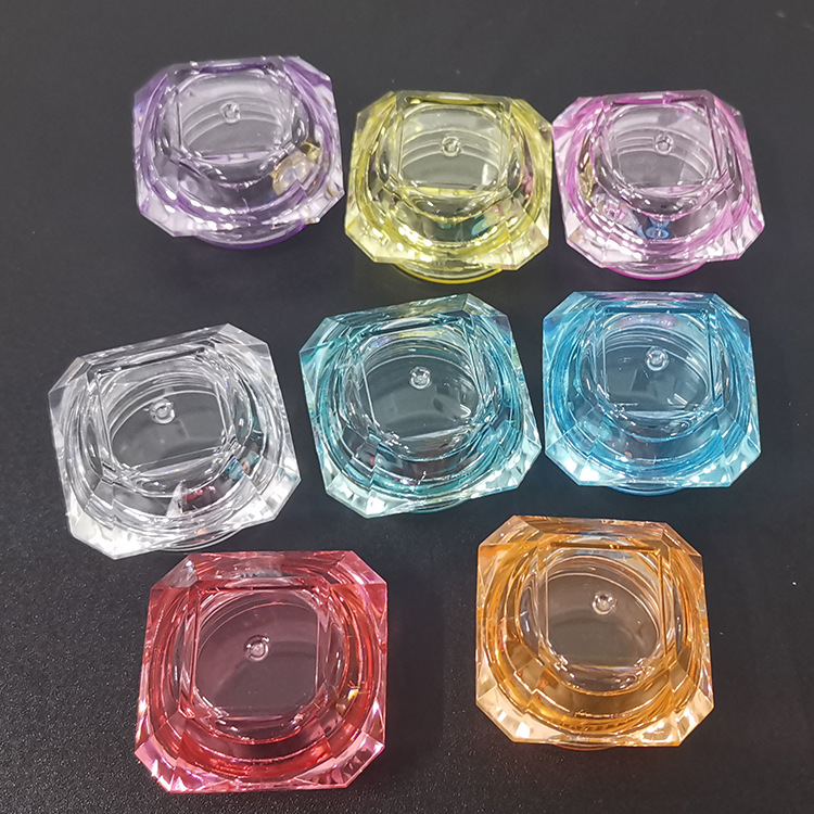 3g 5g 10g Mini Colorful Clear Unique Shape Acrylic Plastic Nail Gel Jar Cosmetic Face Eye Cream Container Lip Balm Jar