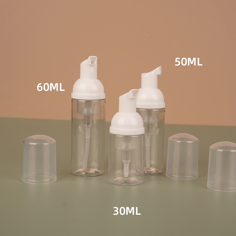 Customize Cosmetic Facial Cleanser Mousse 100ml 150ml 200ml 250ml Clear White Plastic PET Liquid Soap Foam Pump Bottle Package