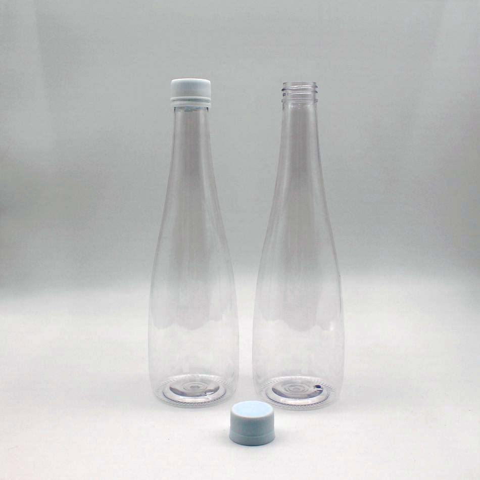 500ml Unique PET Plastic Juice Beverage Soda Bottle 16 oz With Tamper Proof Caps Aluminum Transparent 350ml Wine Beer bottles