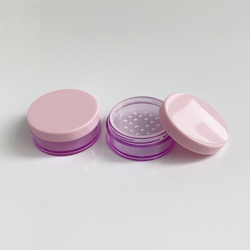 Oil Control Loose Face Powder Jar with Velour Powder Puff 20g 30g 50g Matte Clear Plastic Jar Customize Cosmetic Packaging