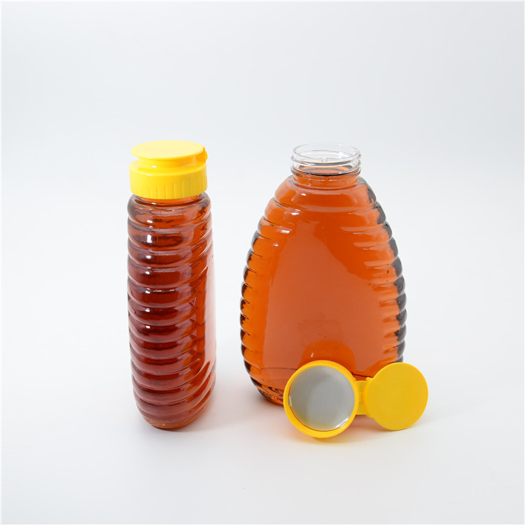 Wholesale 200ml 300ml Squeeze Honey Bottle Clear Empty Pet Plastic Bottle Ketchup Mayonnaise Empty Sauce Container with Flip Cap