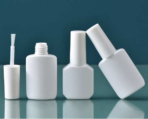 15ml White  Matte Nail Polish Bottle with cap brush HDPE Chemical Plastic Petrol Bottle with Spout