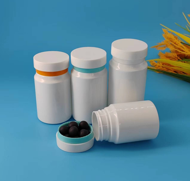 White Wide Mouth PET Capsules Tablet Powder Jars Bottles Vitamin Supplement Packaging Bottles
